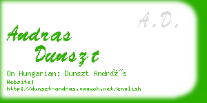 andras dunszt business card